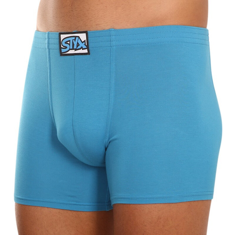 3PACK pánské boxerky Styx long klasická guma modré (F9676869)