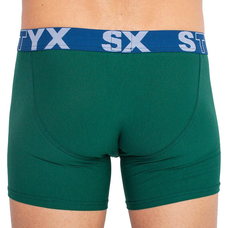 Pánské boxerky Styx long sportovní guma tmavě zelené (U1066)