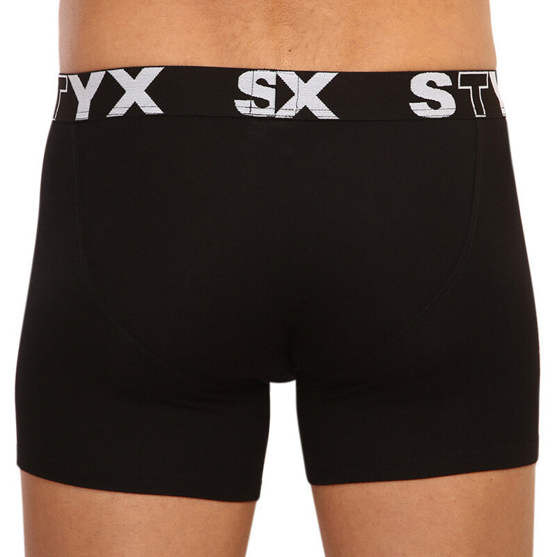 3PACK pánské boxerky Styx long sportovní guma černé (U9606162)
