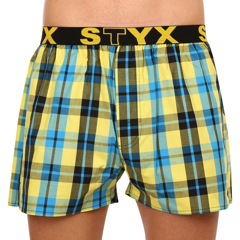 3PACK pánské trenky Styx sportovní guma vícebarevné (B9313233)