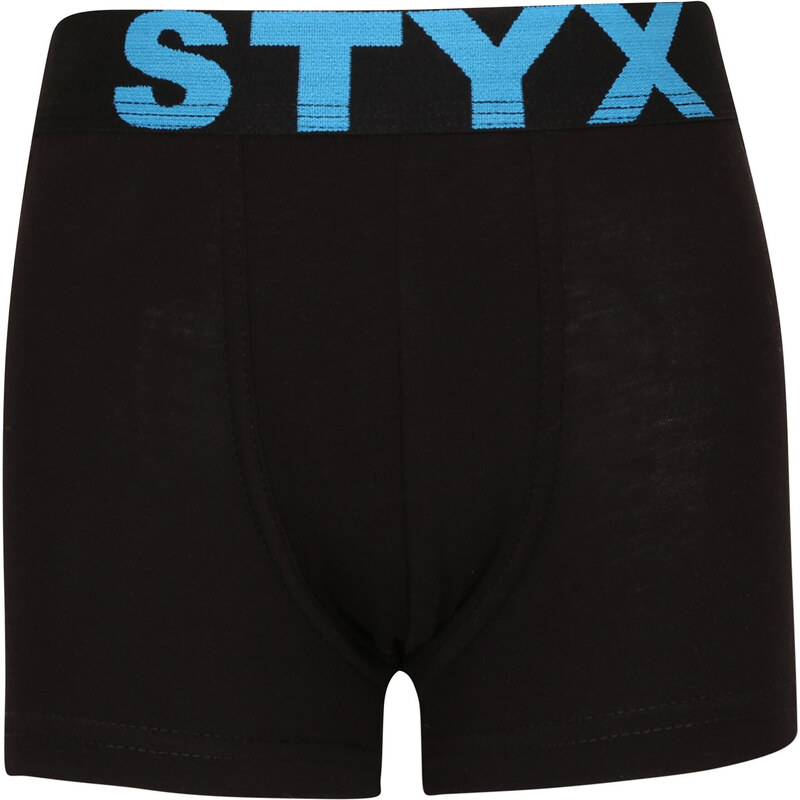 3PACK dětské boxerky Styx sportovní guma černé (3GJ96012) 6-8 let