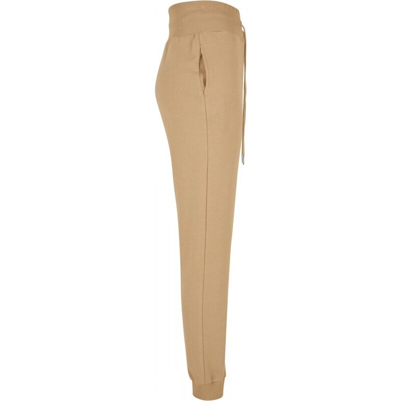 Dámské tepláky Urban Classics Ladies Organic High Waist Sweat Pants - béžové