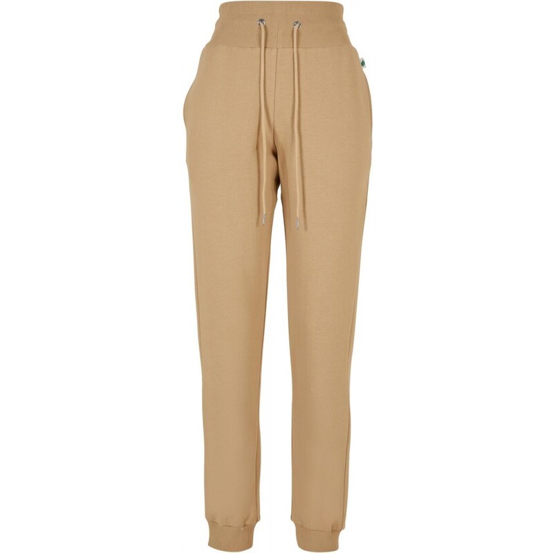 Dámské tepláky Urban Classics Ladies Organic High Waist Sweat Pants - béžové