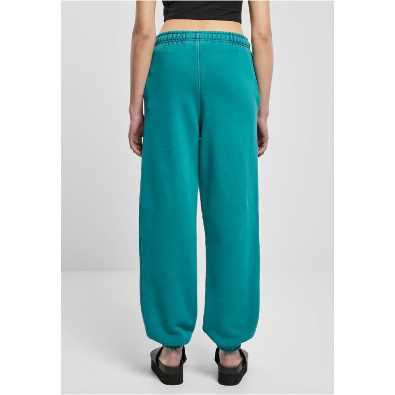 Dámské tepláky Urban Classics Ladies High Waist Stone Washed - zelené