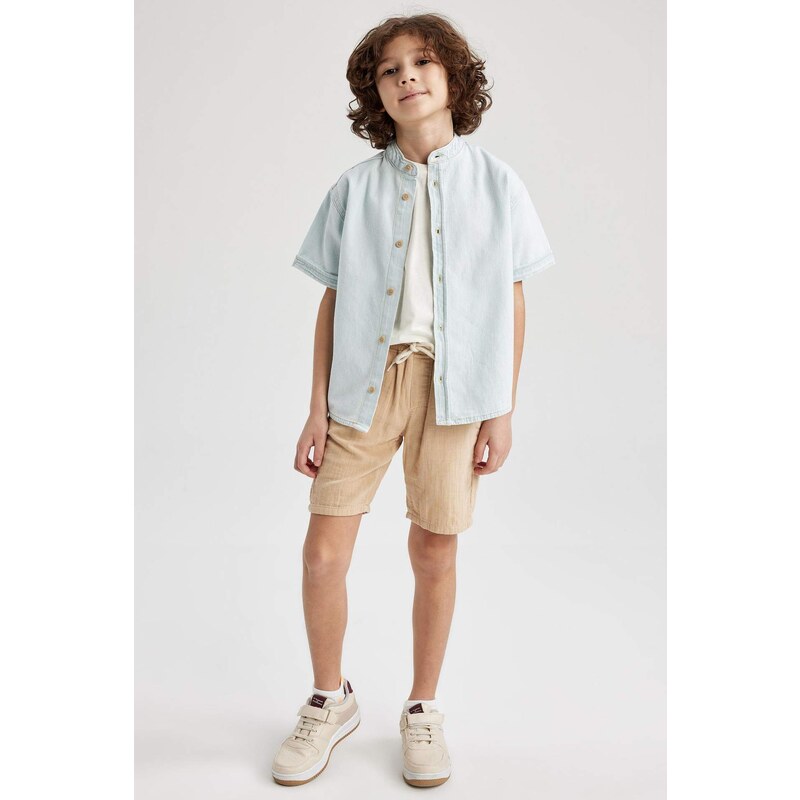 DEFACTO Boys Oversize Jean Short Sleeve Shirt