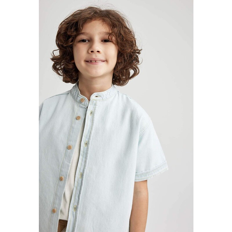 DEFACTO Boys Oversize Jean Short Sleeve Shirt