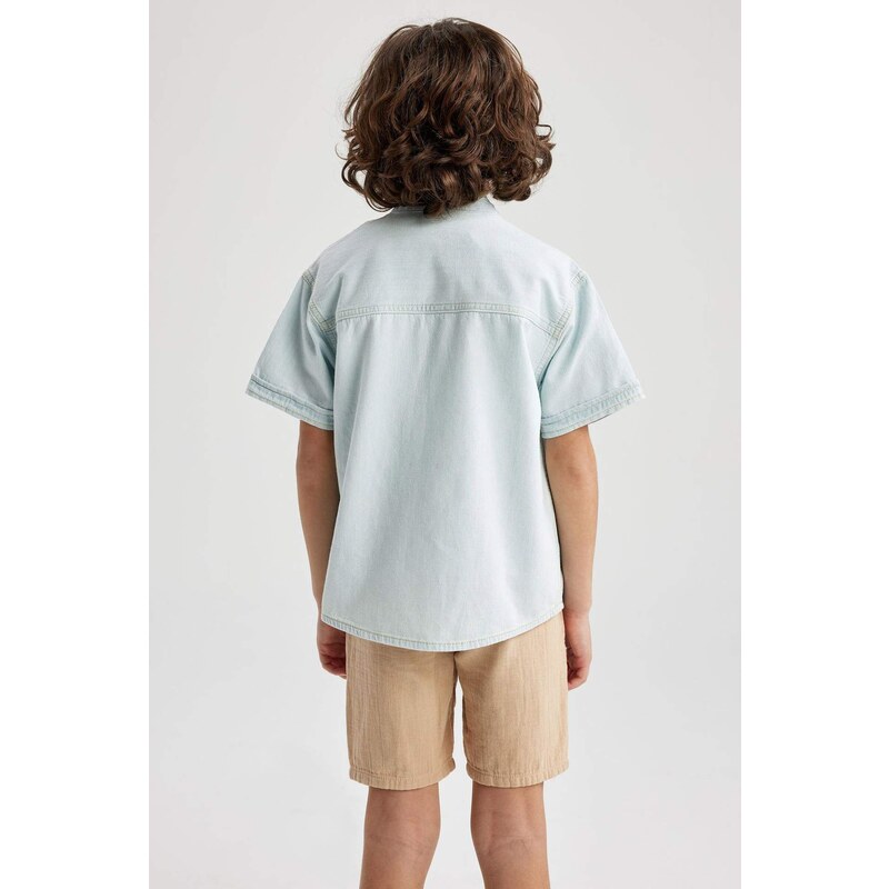 DEFACTO Boys Oversize Jean Short Sleeve Shirt