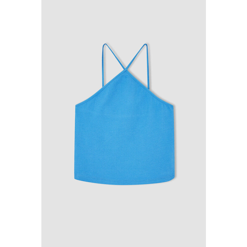 DEFACTO Fitted Cross Collar Ribbed Camisole Singlet