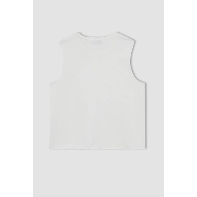 Defacto Fit Crop Top Crew Neck Sleeveless Athlete Singlet