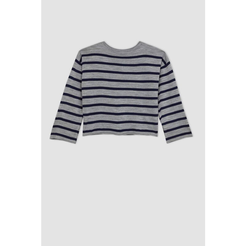 DEFACTO Relax Fit Crew Neck Striped Sweater