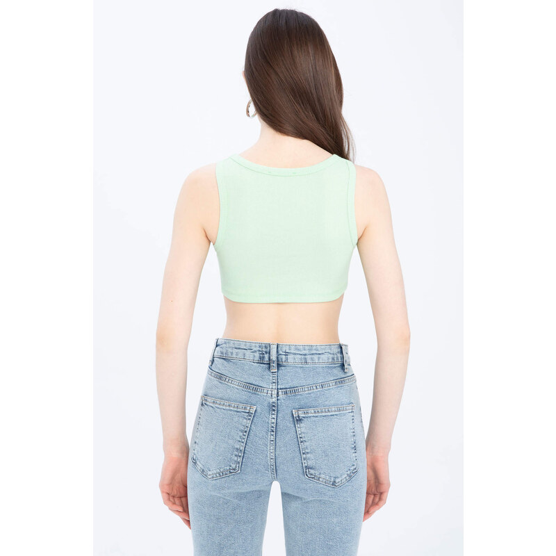 DEFACTO Super Crop Corduroy Knitted Singlet