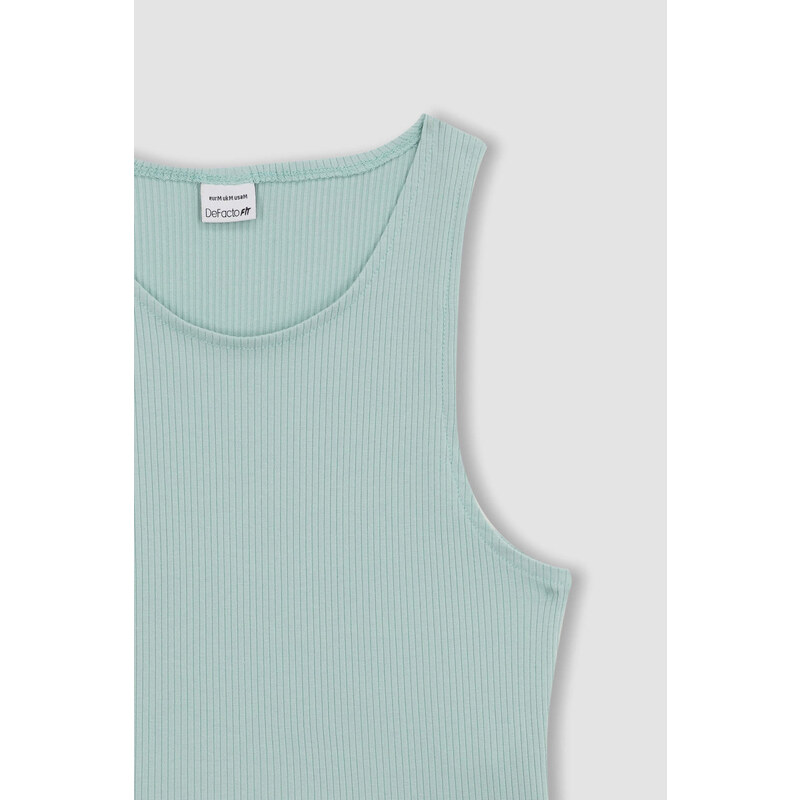 Defacto Fit Crop Crew Neck Sleeveless Athlete Singlet