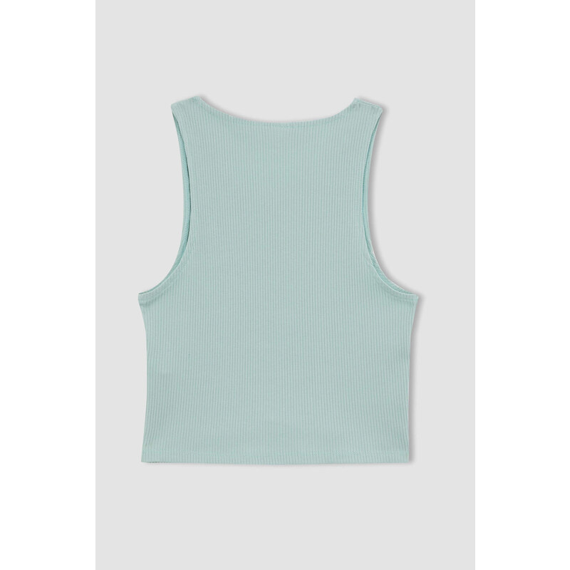 Defacto Fit Crop Crew Neck Sleeveless Athlete Singlet