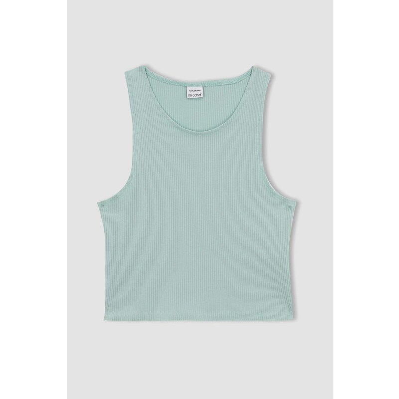 Defacto Fit Crop Crew Neck Sleeveless Athlete Singlet