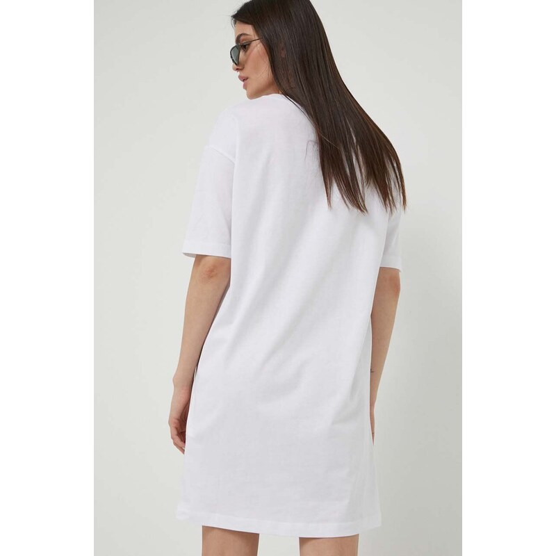 Šaty Love Moschino bílá barva, mini, oversize
