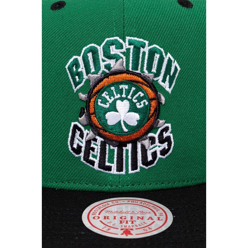 Kšiltovka Mitchell&Ness Boson Celtics zelená barva, s aplikací