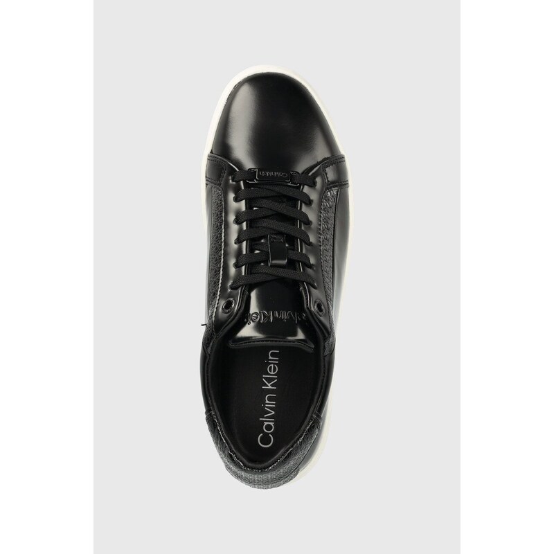 Kožené sneakers boty Calvin Klein CLEAN CUP LACE UP-NA černá barva, HW0HW01592