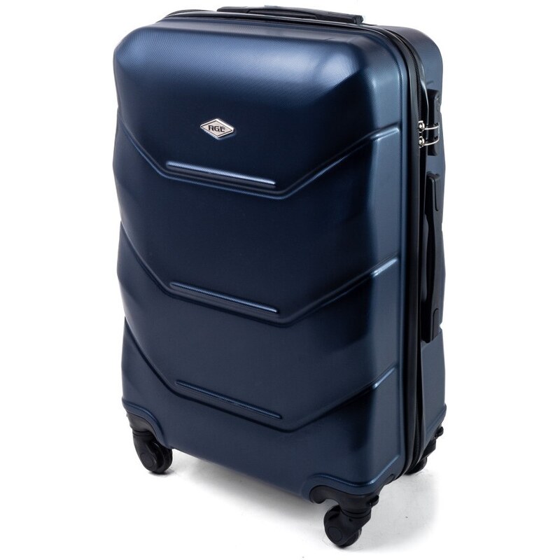 Rogal Tmavě modrá sada 3 luxusních skořepinových kufrů "Luxury" - vel. M, L, XL