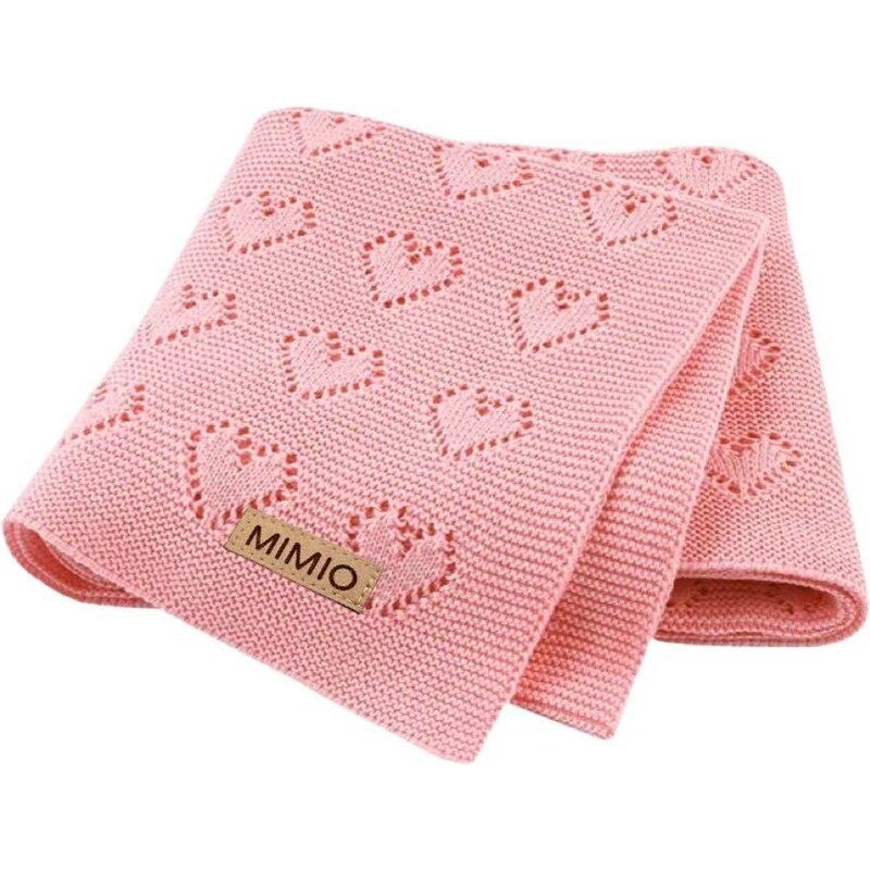 MIMIO Dětská deka z organické bavlny LOVE – Růžová