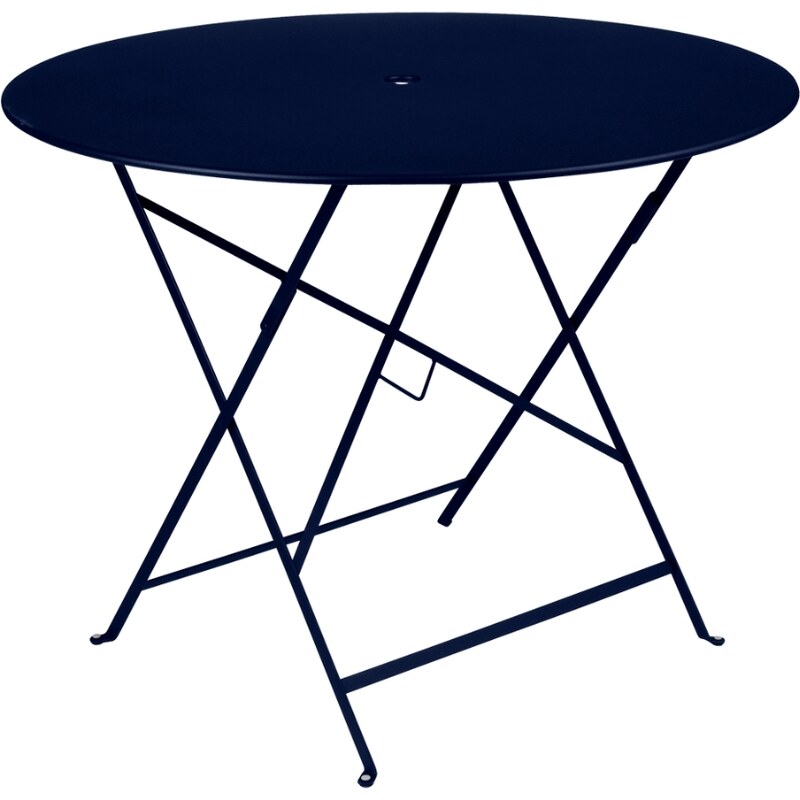 Tmavě modrý kovový skládací stůl Fermob Bistro Ø 96 cm