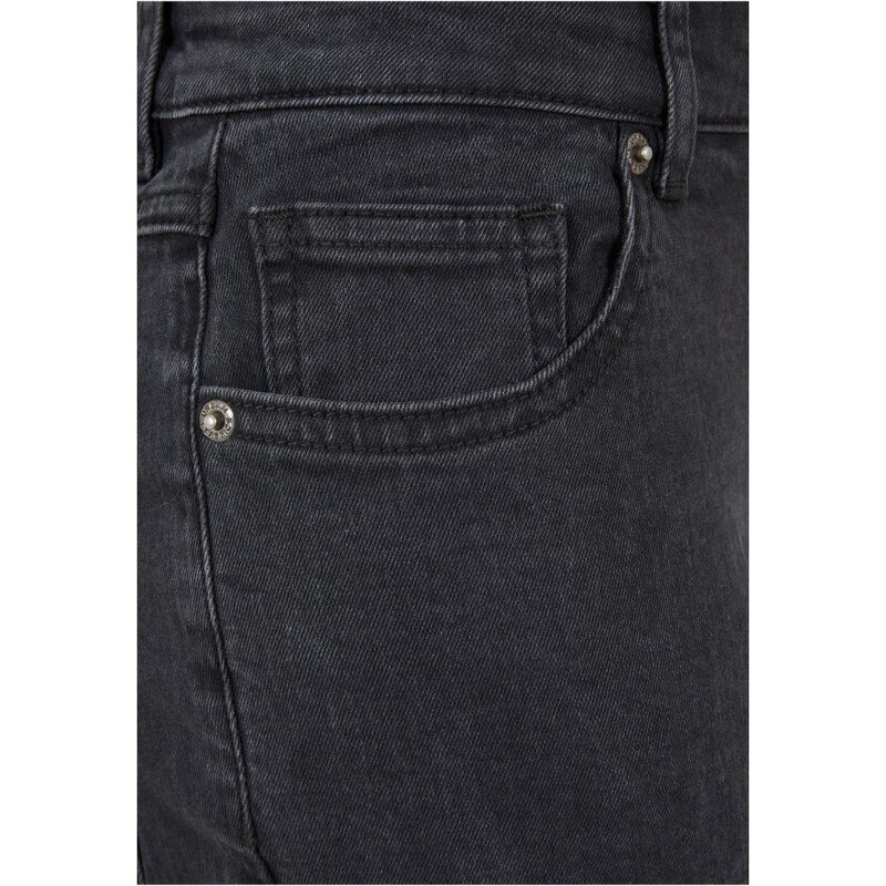 URBAN CLASSICS Ladies Low Waist Straight Denim Pants - black washed