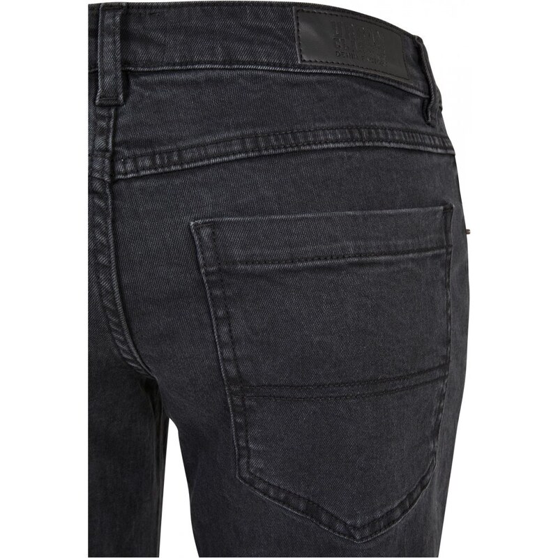 URBAN CLASSICS Ladies Low Waist Straight Denim Pants - black washed