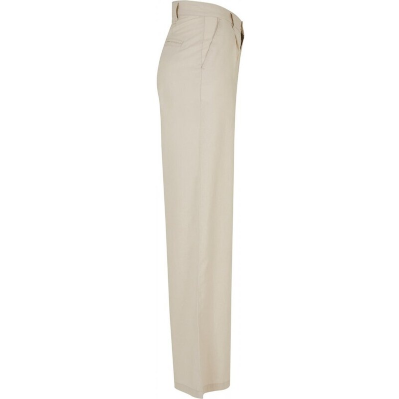 URBAN CLASSICS Ladies High Linen Mixed Wide Leg Pants - softseagrass