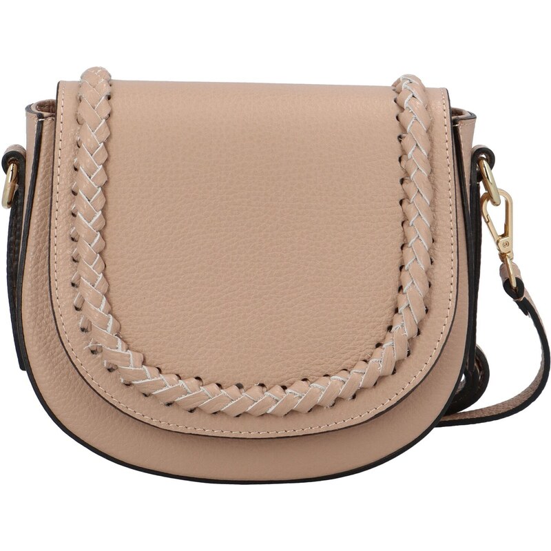 Delami Vera Pelle Dámská kožená crossbody kabelky bledě růžová -