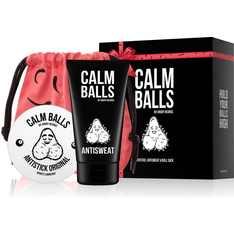 Angry Beards Calm Balls Antistick gel na intimní partie pro muže 100 ml + Antisweat deodorant v krému na intimní partie 150 ml + batoh dárková sada