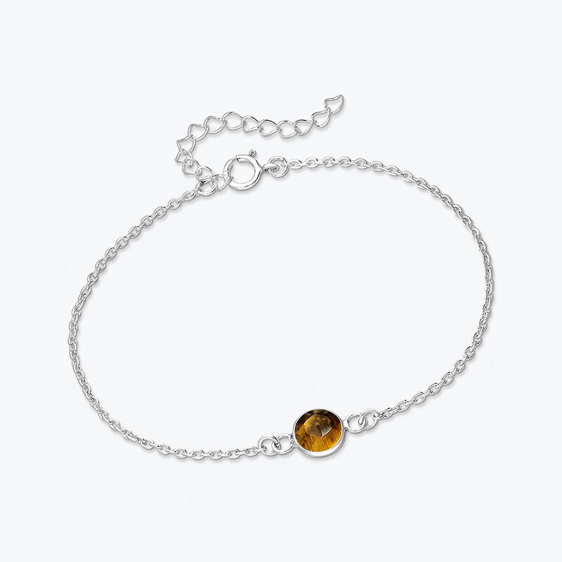 Estemia Stříbrný náramek s broušeným tygřím okem - Ag925 82265857