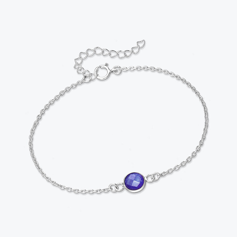 Estemia Stříbrný náramek s broušeným lapis lazuli - Ag925
