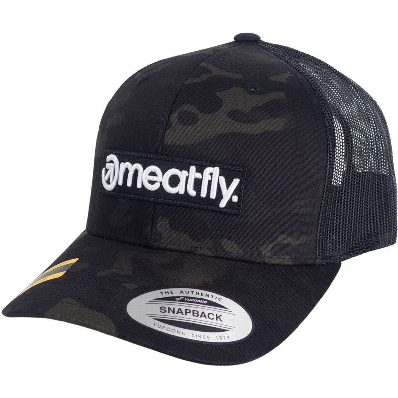 Meatfly kšiltovka MF Logo Trucker Black Multicam | Černá