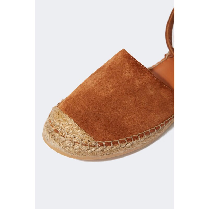 DEFACTO Women Flat Sole Slip On Leather Suede Espadrilles