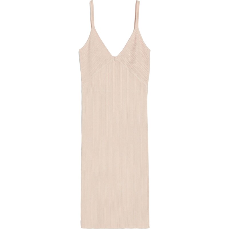 Bershka Úpletové šaty béžová