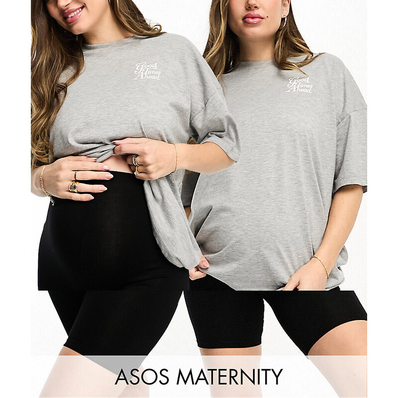 ASOS Maternity ASOS DESIGN Maternity 2 pack basic legging shorts in 82291188