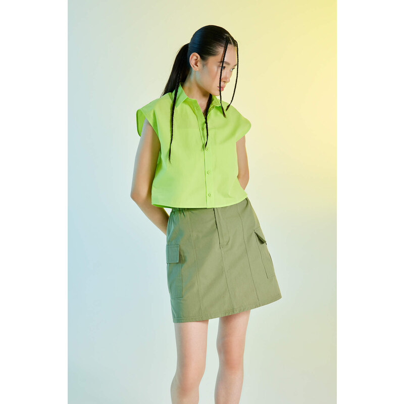 DEFACTO Coool A Cut Poplin Mini Skirt