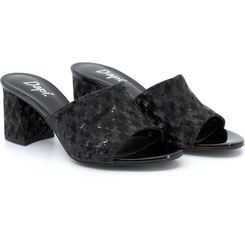 Dámské kožené pantofle Dapi černé 3D 27577
