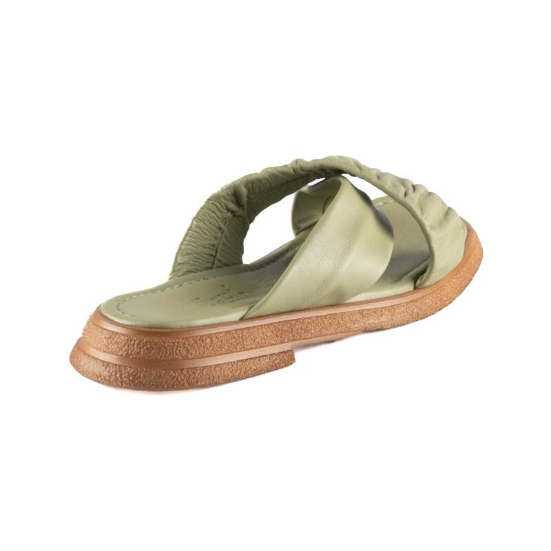 Dámské kožené pantofle Dapi zelené 28039