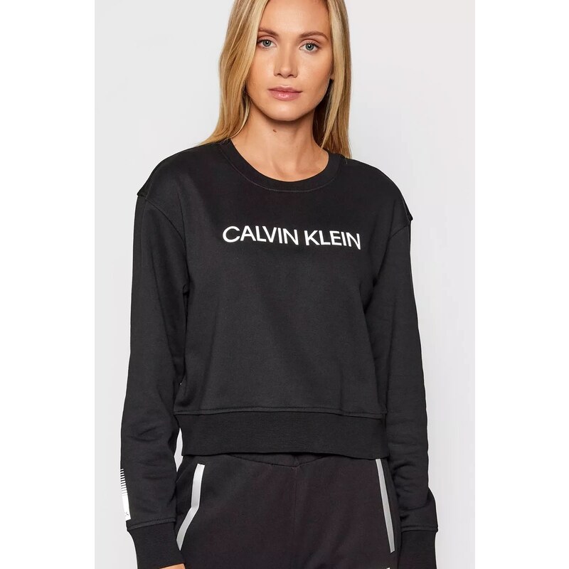 Calvin Klein dámská crop mikina s logem černá