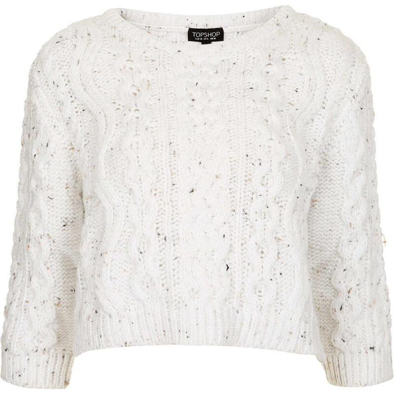 Topshop Knitted Cropped Cable Jumper