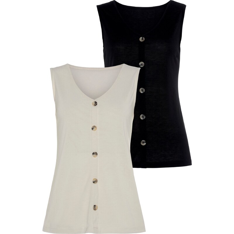 LASCANA Top béžová / černá 96935513