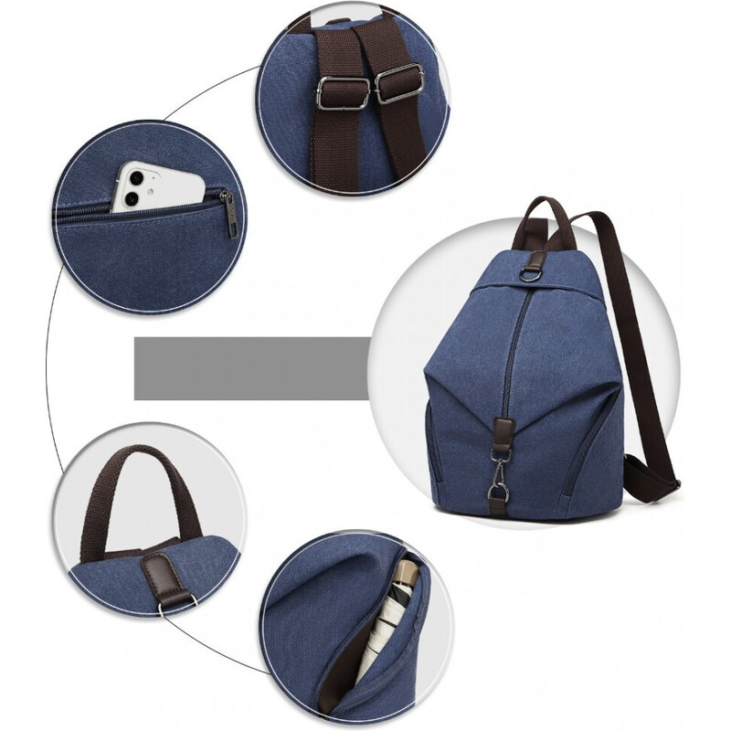 Kono EB2044 Městský batoh Modrý Navy textilní