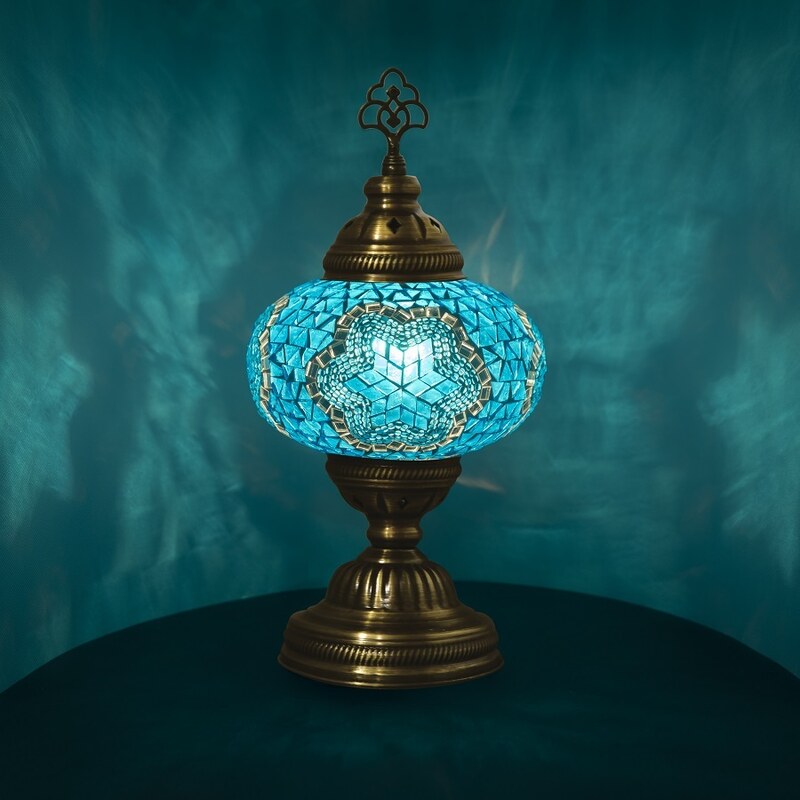 Krásy Orientu Orientální skleněná mozaiková stolní lampa Aylin - ø skla 16 cm
