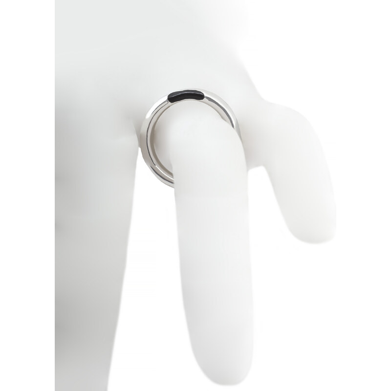 Klára Bílá Jewellery Stříbrný prsten Vamp s černým pruhem 41 (13,0mm), Stříbro 925/1000