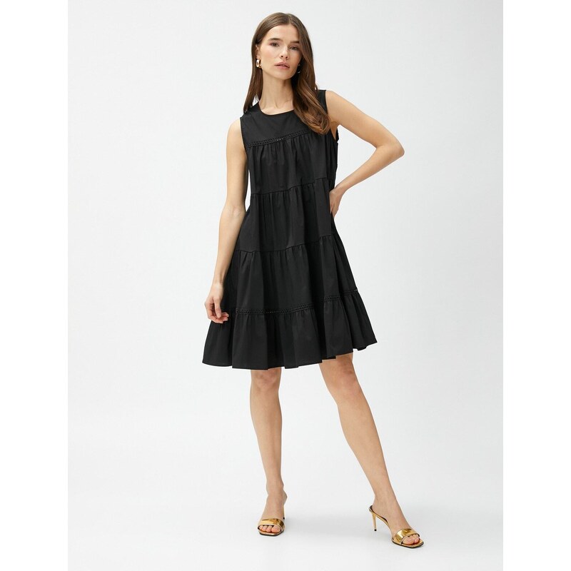 Koton Short Layered Dress, Sleeveless Cotton