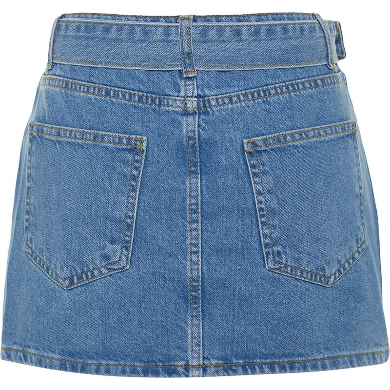 Trendyol Blue Belt Mini Denim Skirt