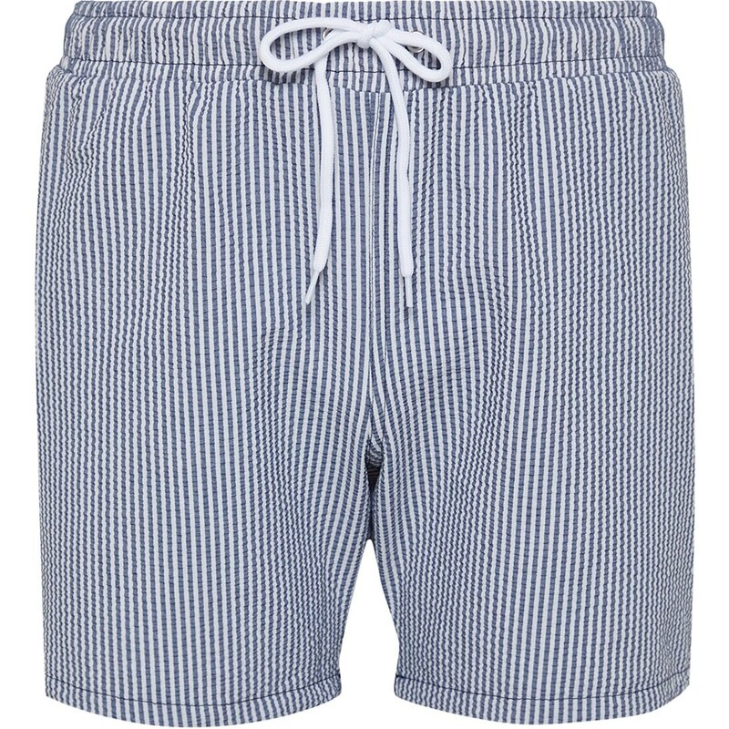 Trendyol Navy Blue Striped Seersucker Beach Shorts