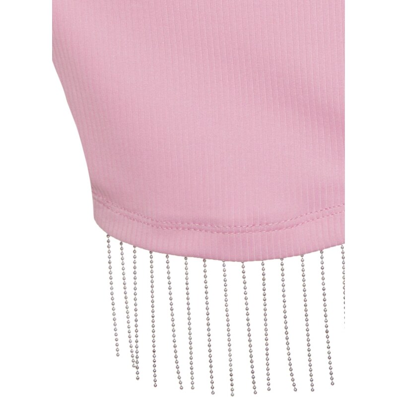 Trendyol Pink Crop Knitted Accessory Blouse