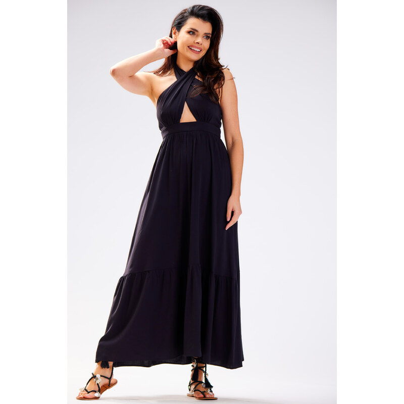 Awama Womans Dress A583 Black