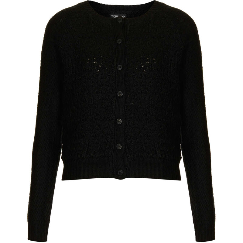 Topshop Knitted Crew Neck Cardi